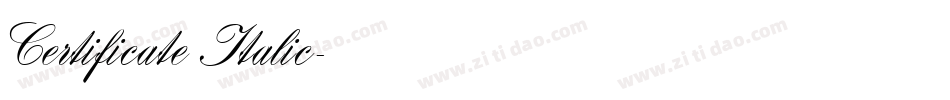 Certificate Italic字体转换